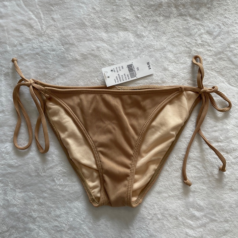 NWT LAHearts Nude SideTide Bikini Bottoms Size XS